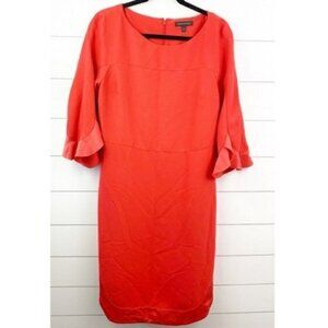 Banana Republic Red 3/4 Ruffle Sleeve Dress